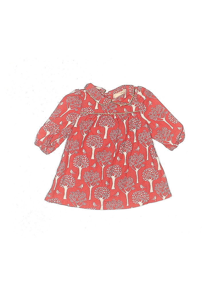 Baby Boden 100% Cotton Paisley Red Dress Size 0-3 mo - photo 1