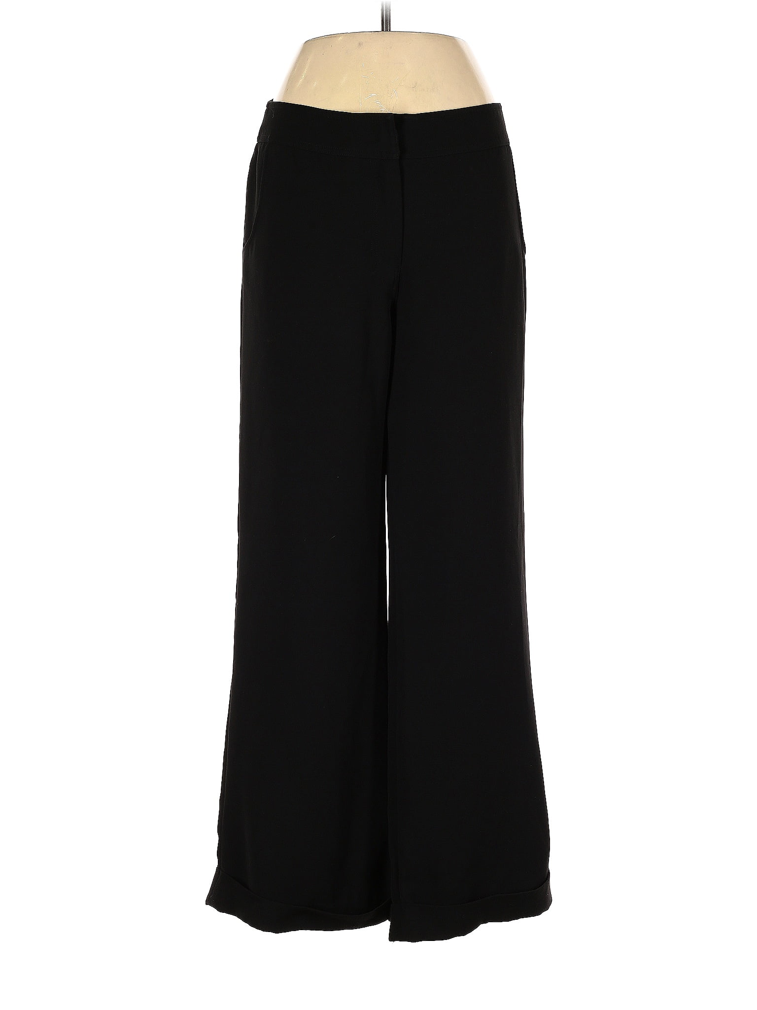 Derek Lam Collective 100% Polyester Black Twill Wide Leg Pants Size 42 ...