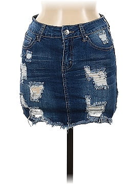 Wax Jean Denim Skirt (view 1)