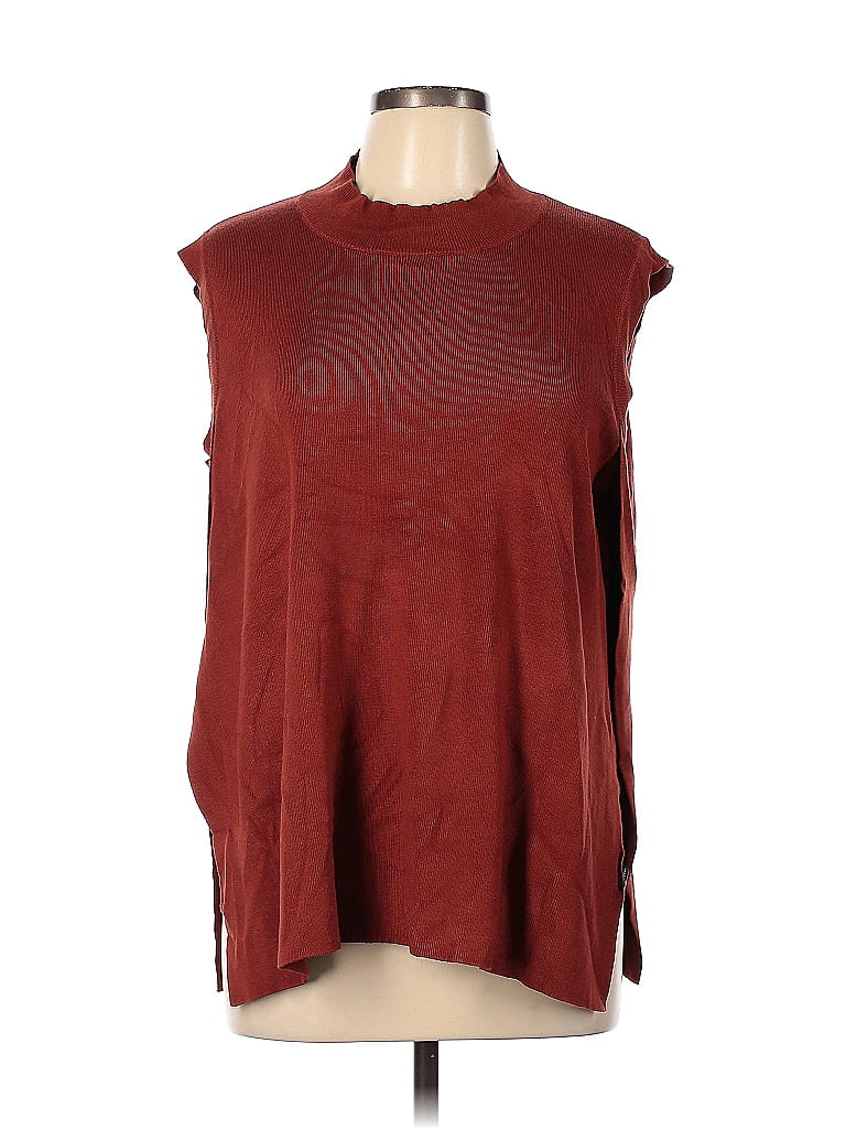 Cyrus Color Block Burgundy Pullover Sweater Size L - photo 1