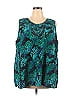 Catherines 100% Cotton Tropical Multi Color Teal Sleeveless Blouse Size 3X (Plus) - photo 1