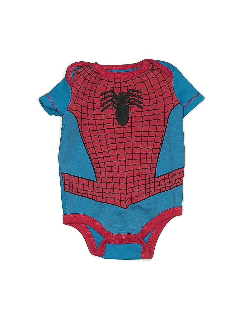 Marvel Color Block Red Short Sleeve Onesie Size 0-3 mo - photo 1