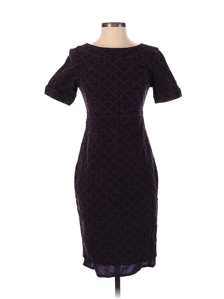 Boden Jacquard Argyle Burgundy Purple Casual Dress Size 4 - photo 1
