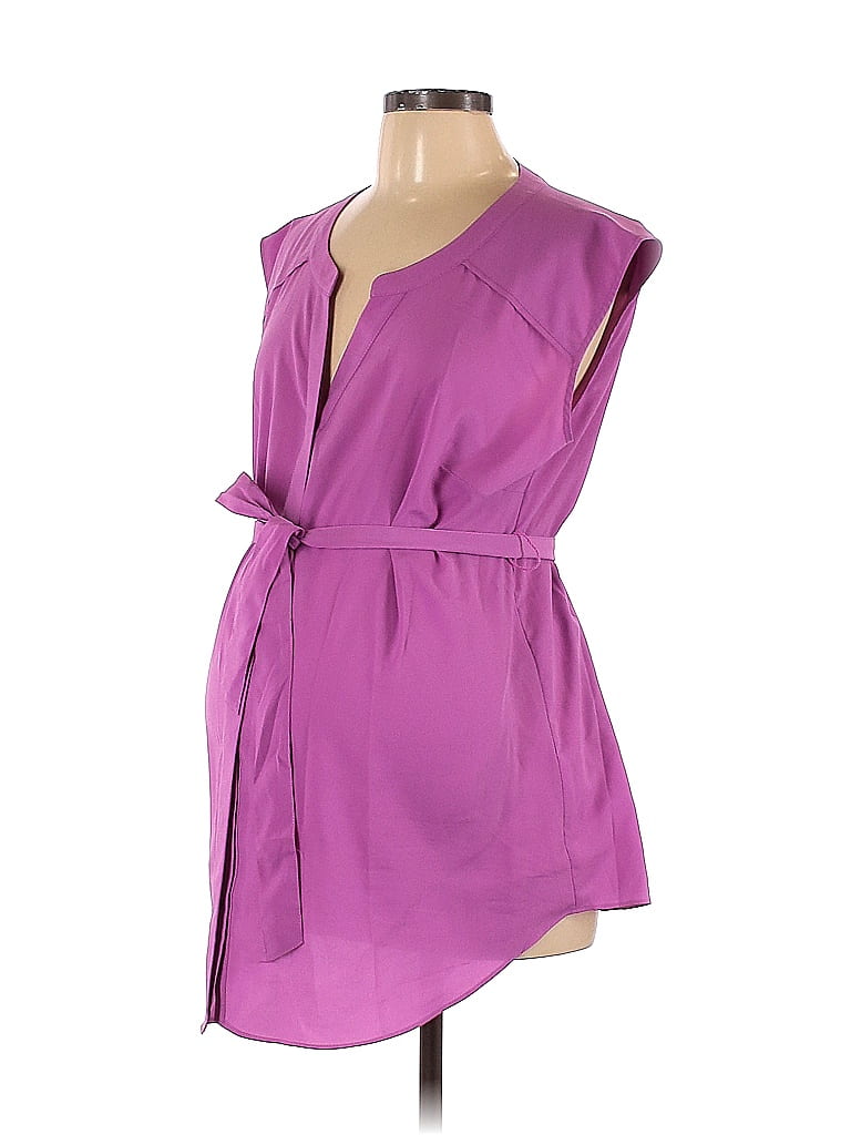 Motherhood 100% Polyester Solid Purple Sleeveless Blouse Size L (Maternity) - photo 1