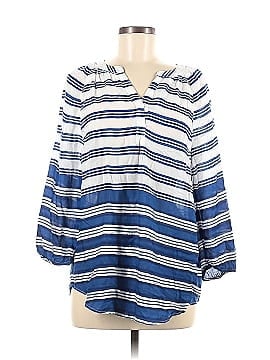Blue Saks Fifth Avenue Long Sleeve Blouse (view 1)