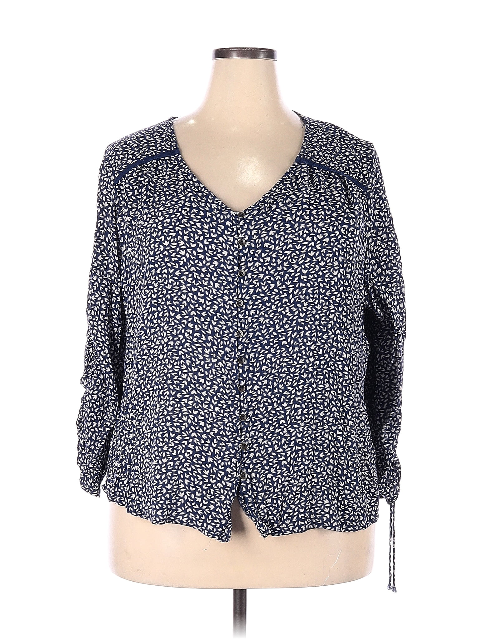 MASON & BELLE Blue Long Sleeve Blouse Size 2X (Plus) - 71% off | ThredUp