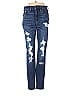 American Eagle Outfitters Tortoise Hearts Stars Graphic Paint Splatter Print Blue Jeans Size 4 - photo 1