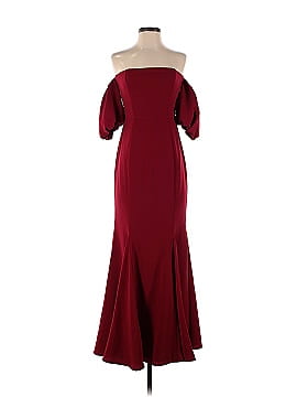 Fame And Partners Red Puff Sleeve Gown (view 1)