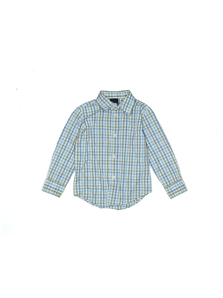 Nautica Plaid Blue Long Sleeve Button-Down Shirt Size 3T - photo 1