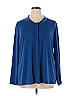 Susan Graver Color Block Solid Blue Long Sleeve Top Size XL - photo 1