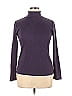 Fashion Bug Color Block Solid Purple Turtleneck Sweater Size XL - photo 1