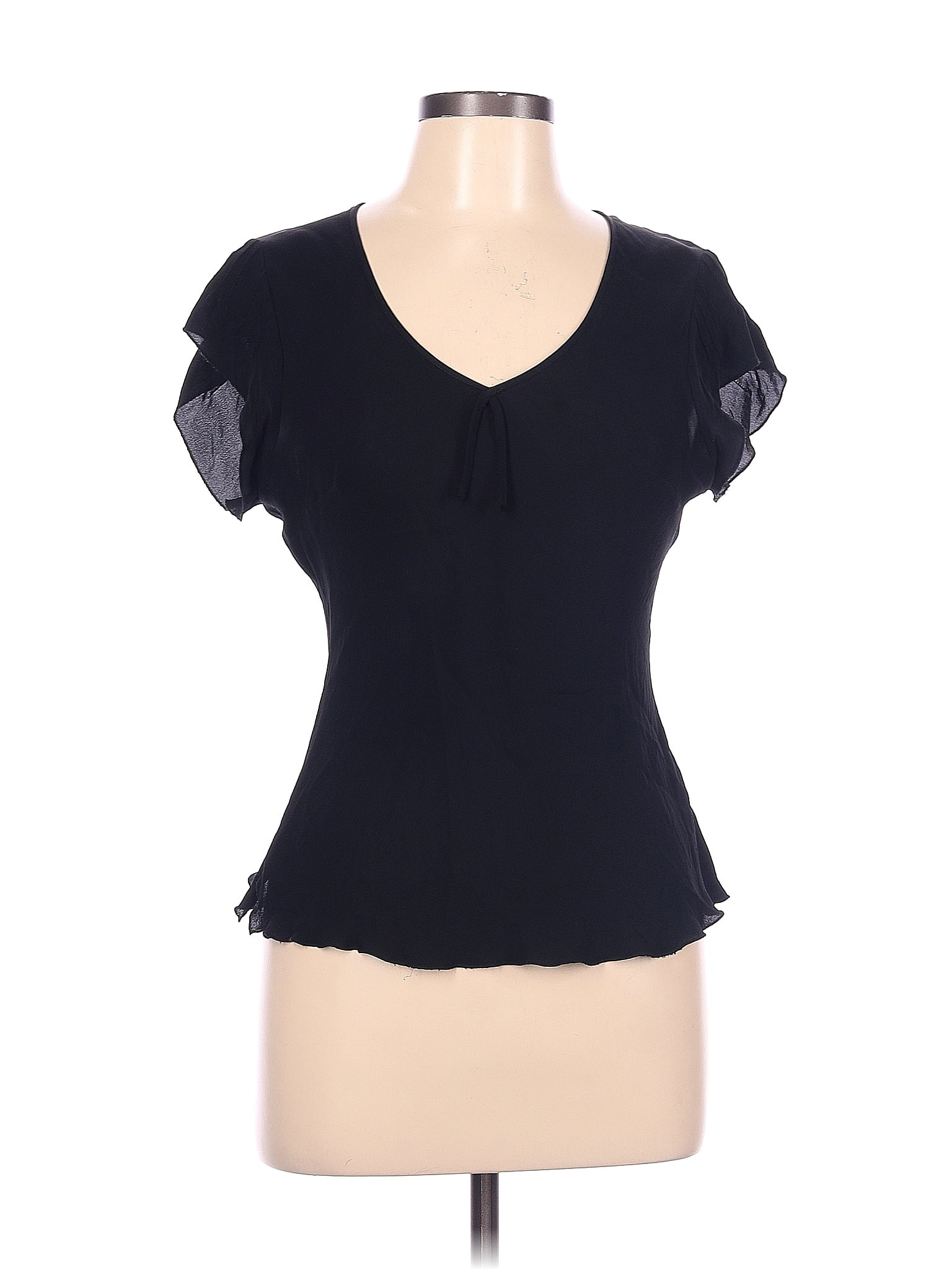 Top Manches 3/4 Sunny Leigh Noir & Léopard - Taille Petite PL (Neuf Avec étiquettes)