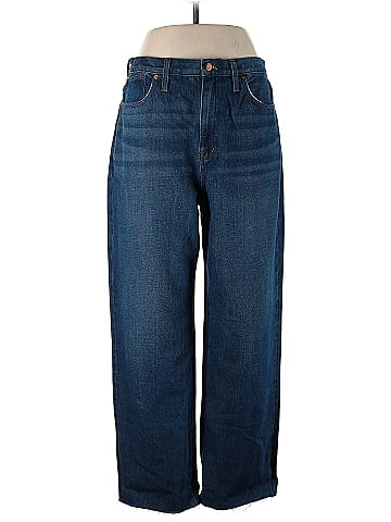 Baggy Straight Jeans in Dark Worn Indigo Wash