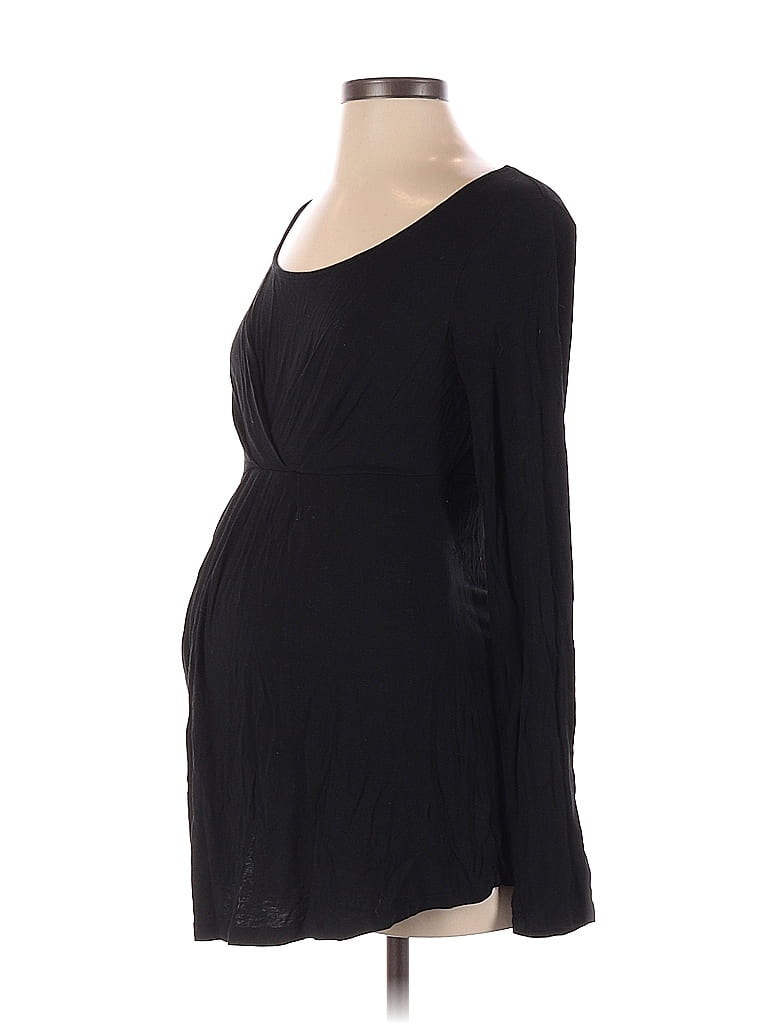 Liz Lange Maternity Polka Dots Black Long Sleeve Top Size S (Maternity) - photo 1