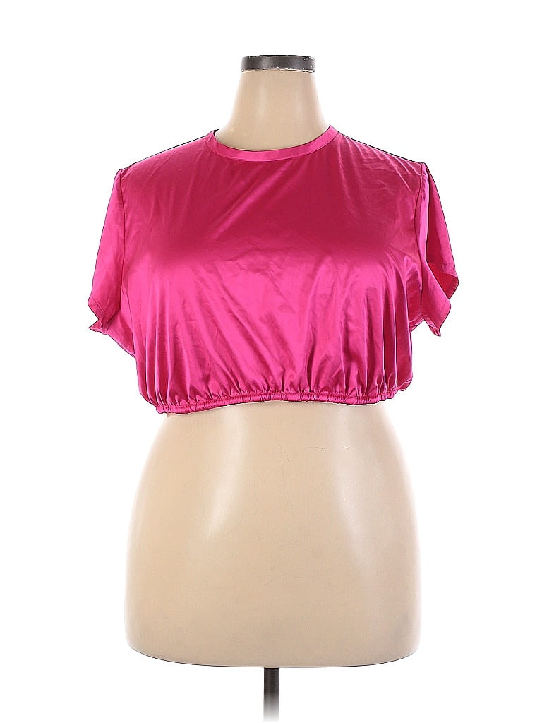SKIMS Tie-dye Pink Short Sleeve Blouse Size 4X (Plus) - photo 1