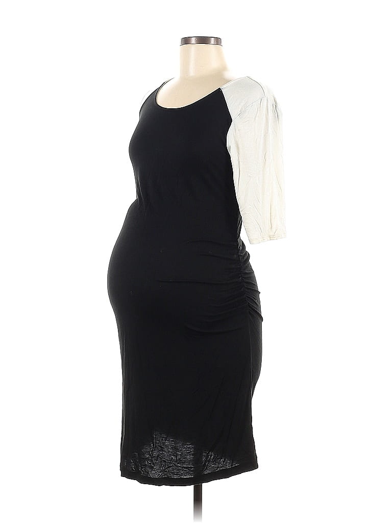 Liz Lange Maternity Solid Black Casual Dress Size M (Maternity) - photo 1