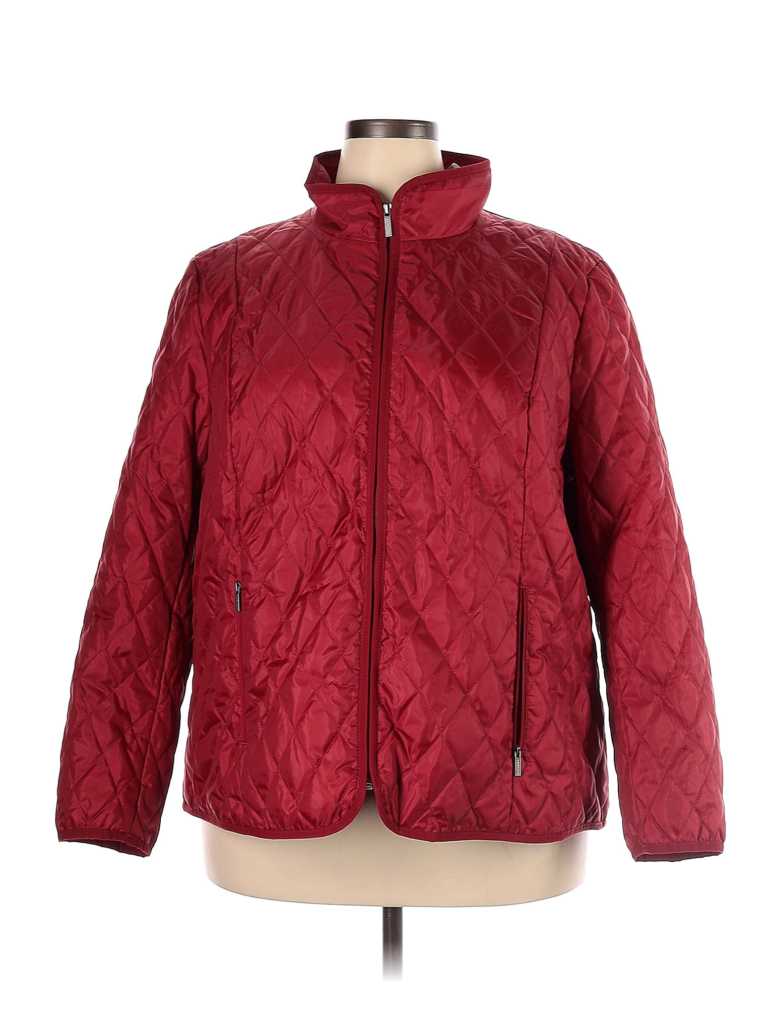 Lands' End 100 Polyester Red Coat Size 2X (Plus) 62 off thredUP