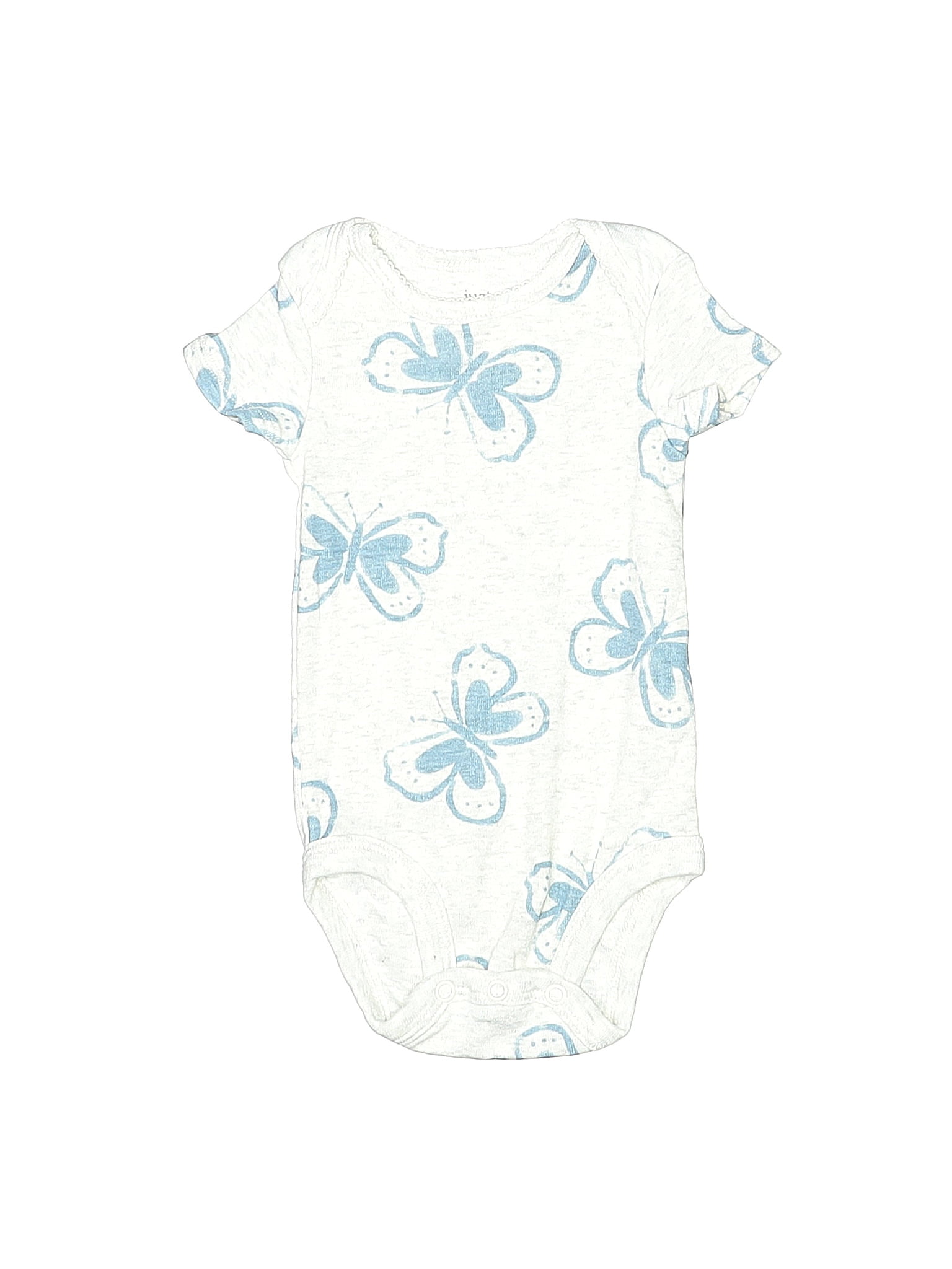 Just One You Made by Carter's Print Blue Short Sleeve Onesie Size 3 mo