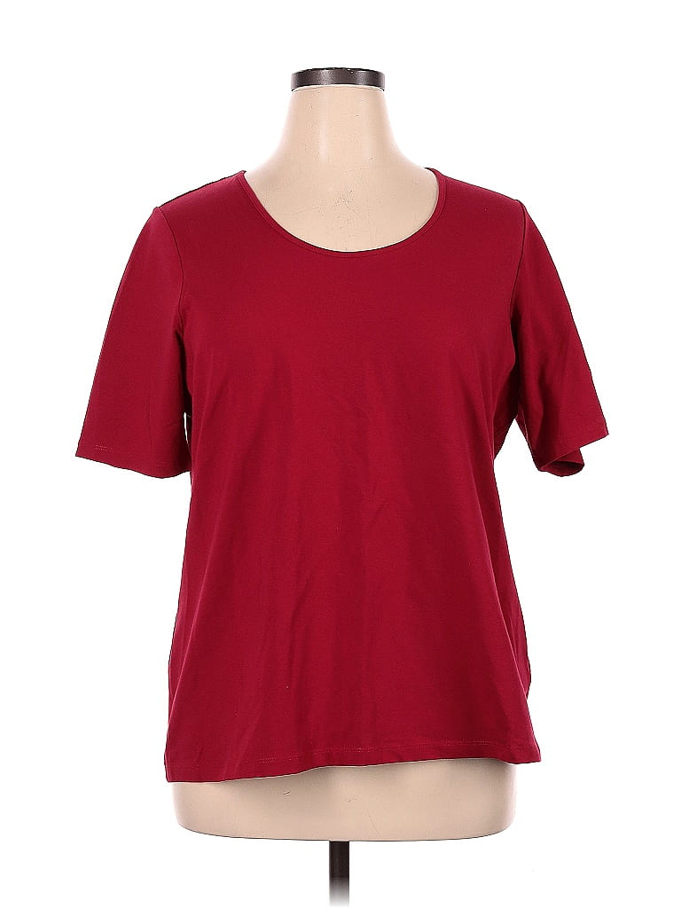 Belle By Kim Gravel Red Burgundy Short Sleeve T-Shirt Size XL - photo 1