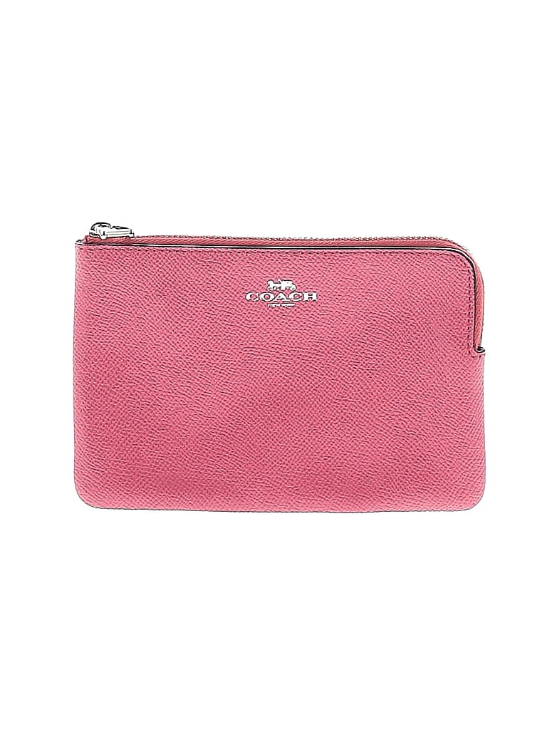 Coach Factory Solid Pink Leather Clutch One Size - photo 1
