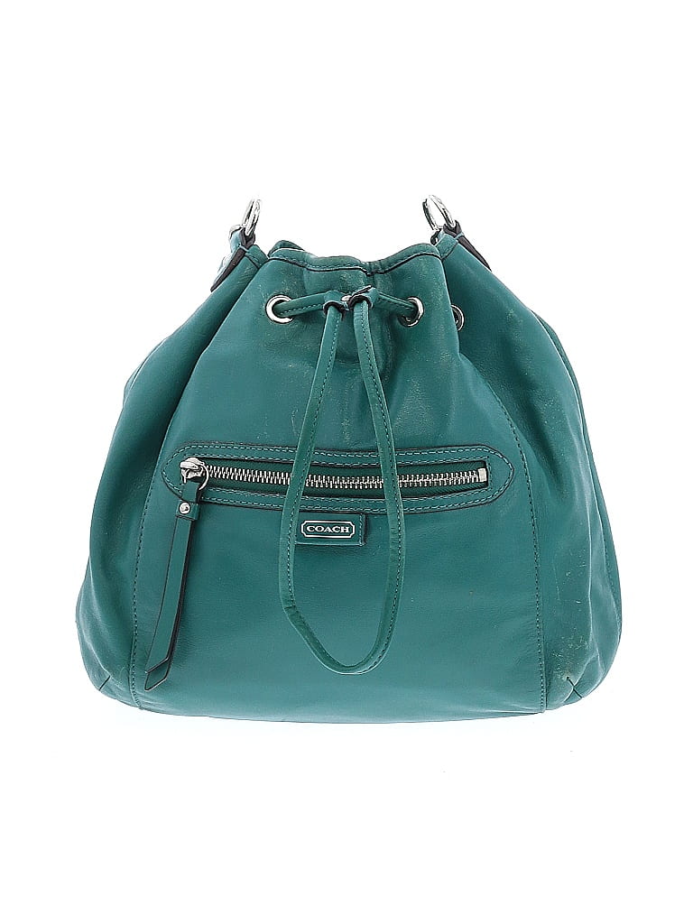 Coach Factory Solid Teal Leather Bucket Bag One Size - photo 1