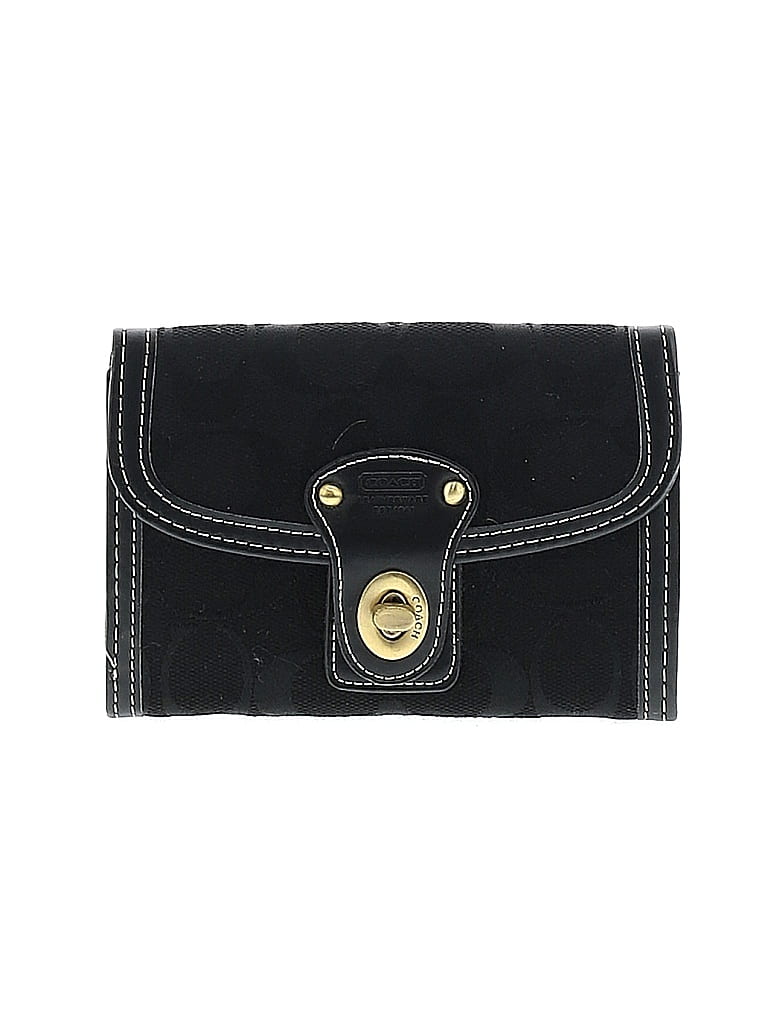 Coach Solid Black Leather Wallet One Size - photo 1