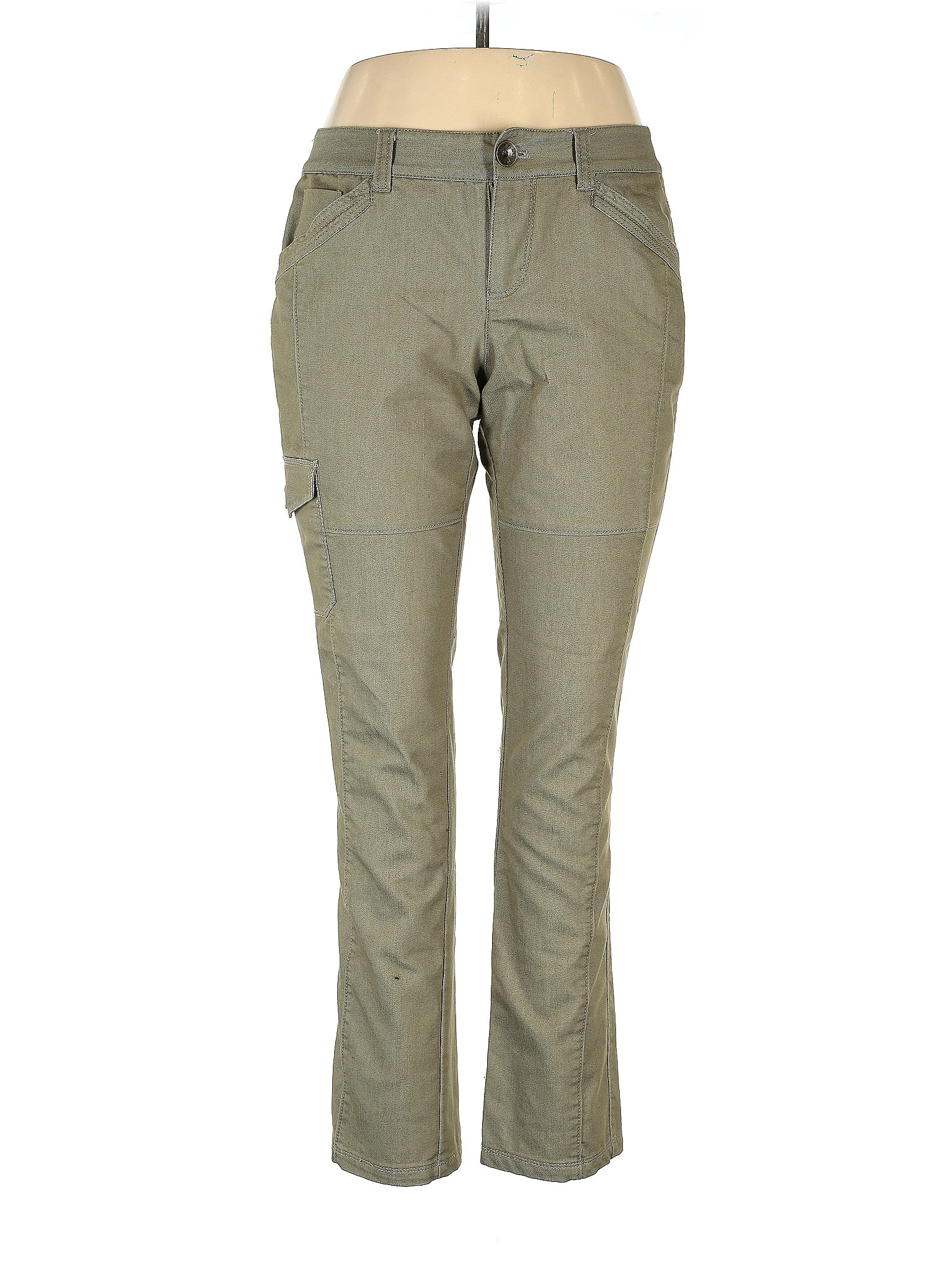 DKNY Women's High Waisted Flat Front Pants Green Size 16