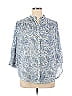 Pilcro by Anthropologie 100% Cotton Paisley Blue Long Sleeve Button-Down Shirt Size 1X (Plus) - photo 1