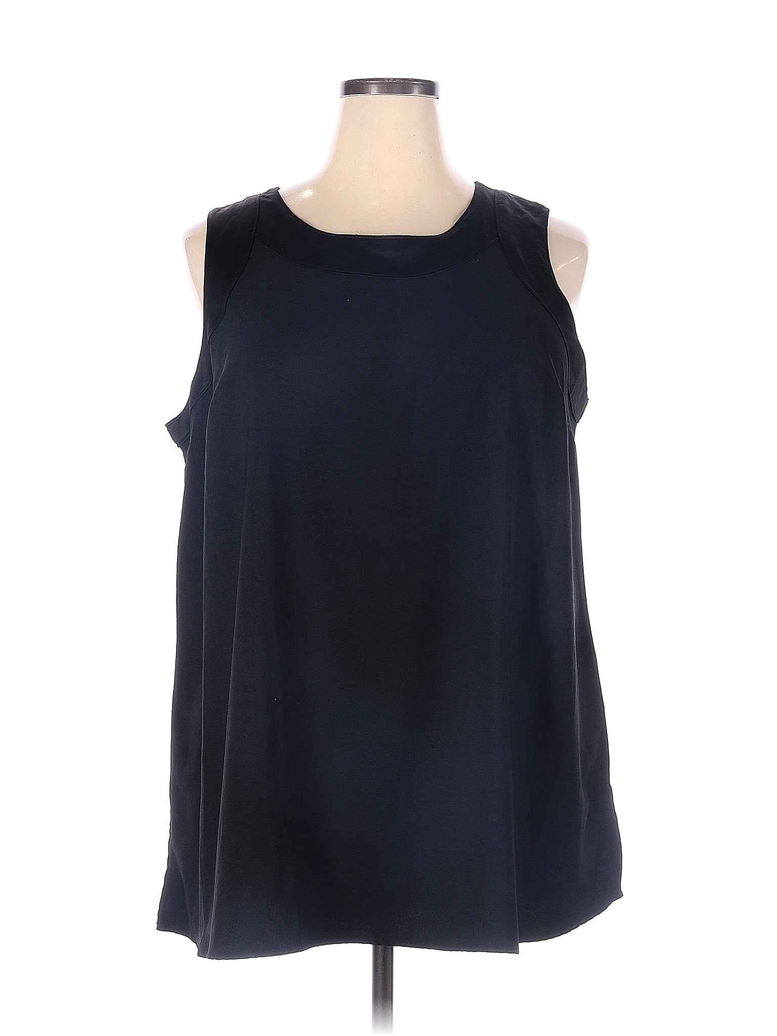 Lane Bryant Navy Black Sleeveless Blouse Size 18 Plus 63 Off Thredup