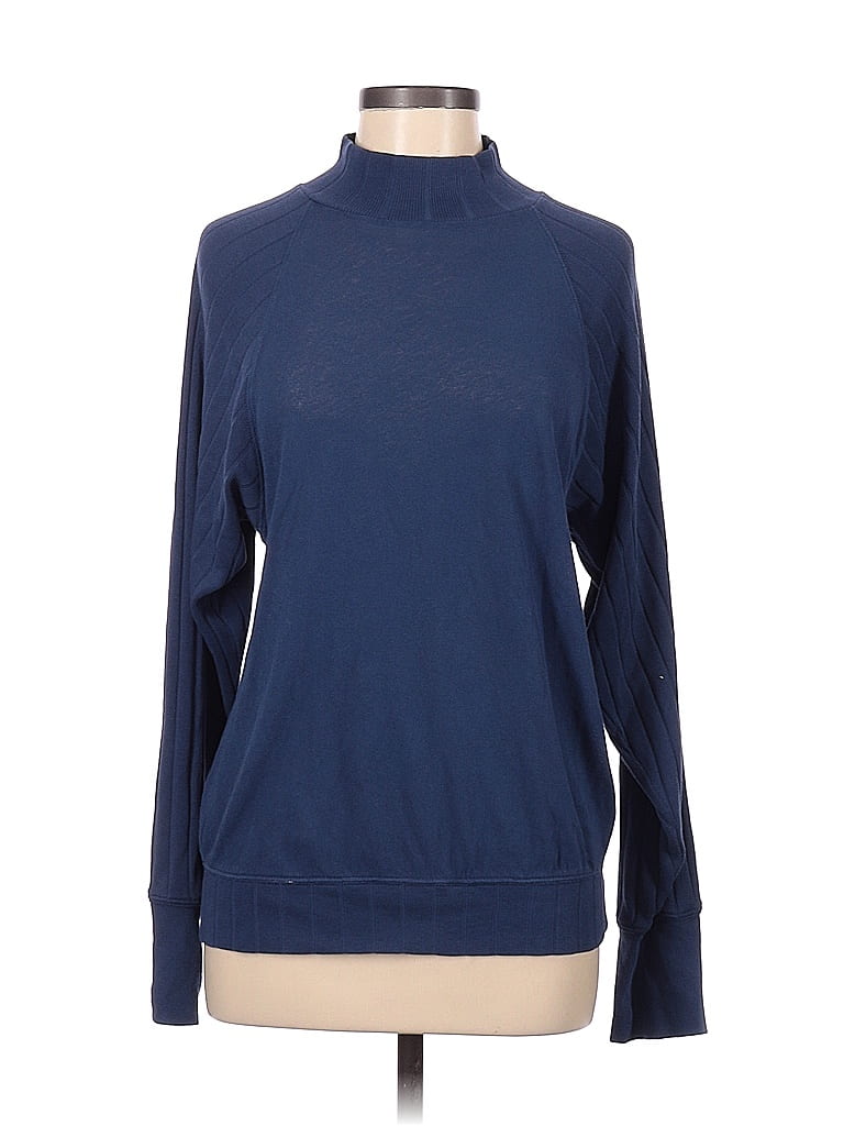 FP BEACH 100% Cotton Color Block Solid Blue Turtleneck Sweater Size M - photo 1