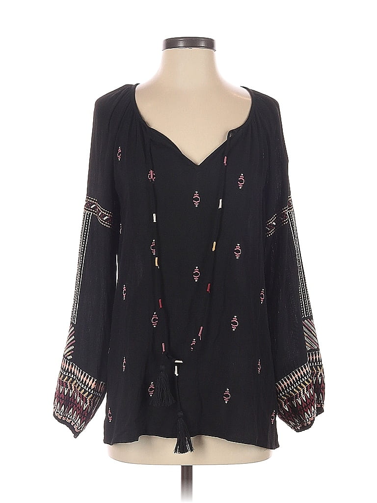 Sundance 100 Rayon Black Long Sleeve Blouse Size XS 76 off ThredUp