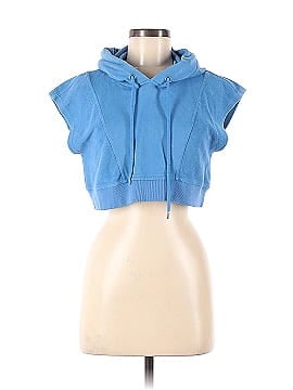 HERVE by Herve Leger Blue Sleeveless Hoodie (view 1)