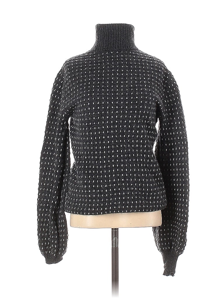Saks Color Saks Fifth Avenue 100% Cashmere Color Block Polka Dots Black Turtleneck ...