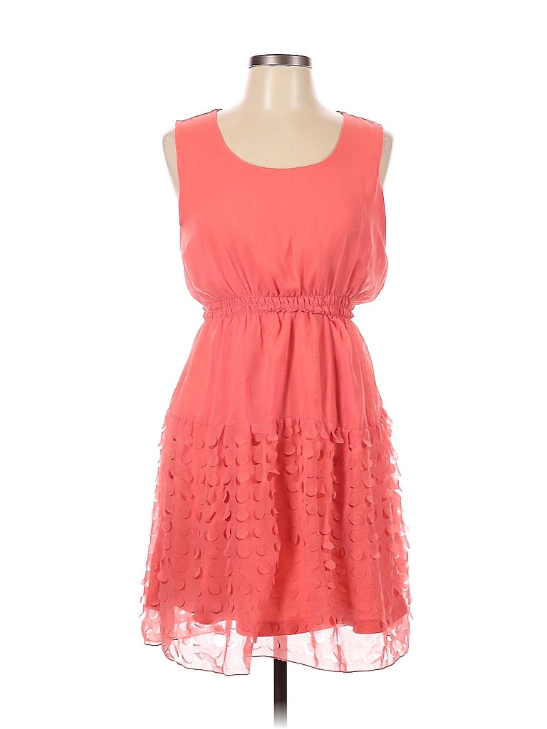 Ultra Pink 100 Polyester Solid Pink Cocktail Dress Size L 73 off