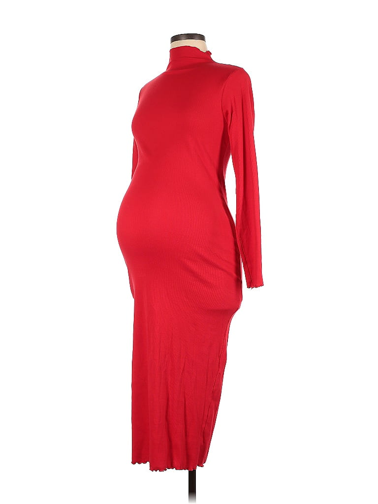 H&M Mama Solid Red Casual Dress Size M (Maternity) - photo 1