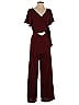 Leith 100% Polyester Solid Burgundy Jumpsuit Size S - photo 1