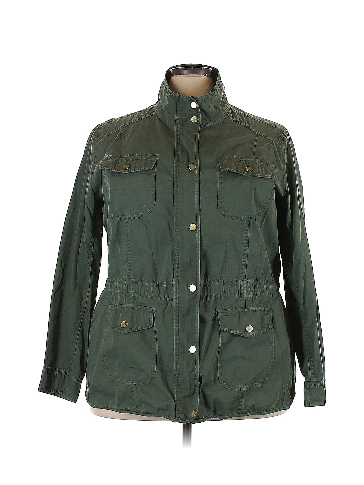 St. John's Bay 100 Cotton Green Jacket Size 3X (Plus) 76 Off ThredUP Pet Friendly Hanging Plants Fake