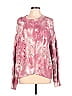 525 America 100% Cotton Color Block Tie-dye Multi Color Pink Pullover Sweater Size L - photo 1