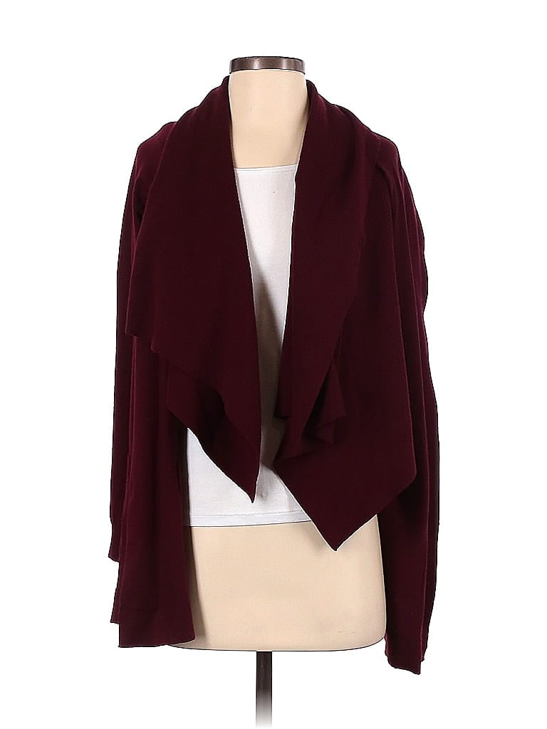 Pre-owned Theory Cardigan Sweater In Burgundy