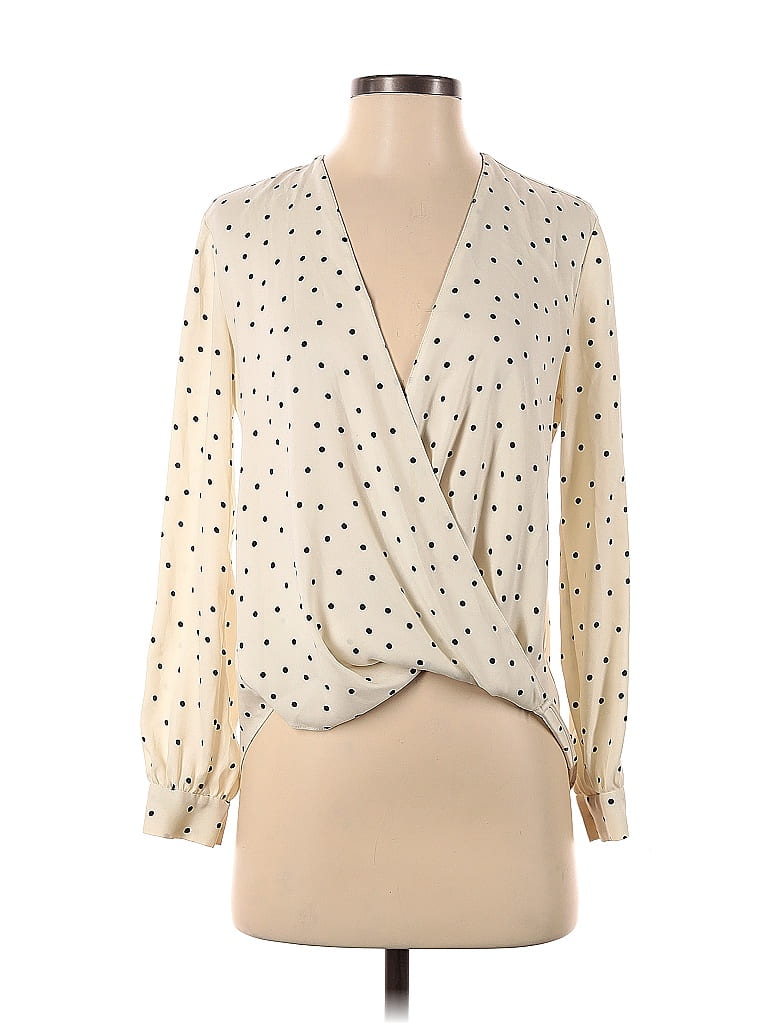 Ann Taylor 100% Polyester Ivory Long Sleeve Blouse Size XS (Petite ...