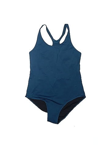 Knixteen Solid Blue One Piece Swimsuit Size L - 63% off