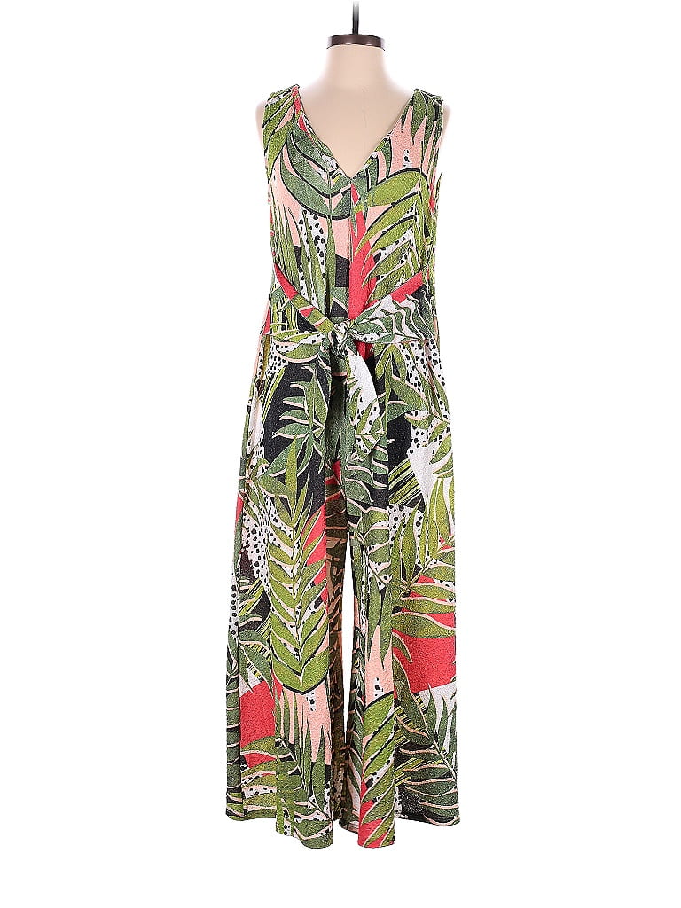 Slate & Willow Tropical Multi Color Green Tropical Jumpsuit Size S - photo 1