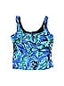 Blair Floral Motif Batik Blue Swimsuit Top Size 8 - photo 1