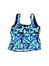 Blair Floral Motif Batik Blue Swimsuit Top Size 8 - photo 2