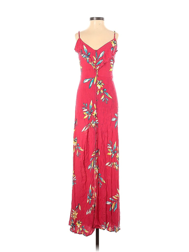 Express 100% Rayon Floral Motif Red Casual Dress Size XS - photo 1