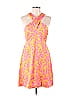 Slate & Willow 100% Polyester Floral Multi Color Pink Crossover Halter Mini Dress Size L - photo 1