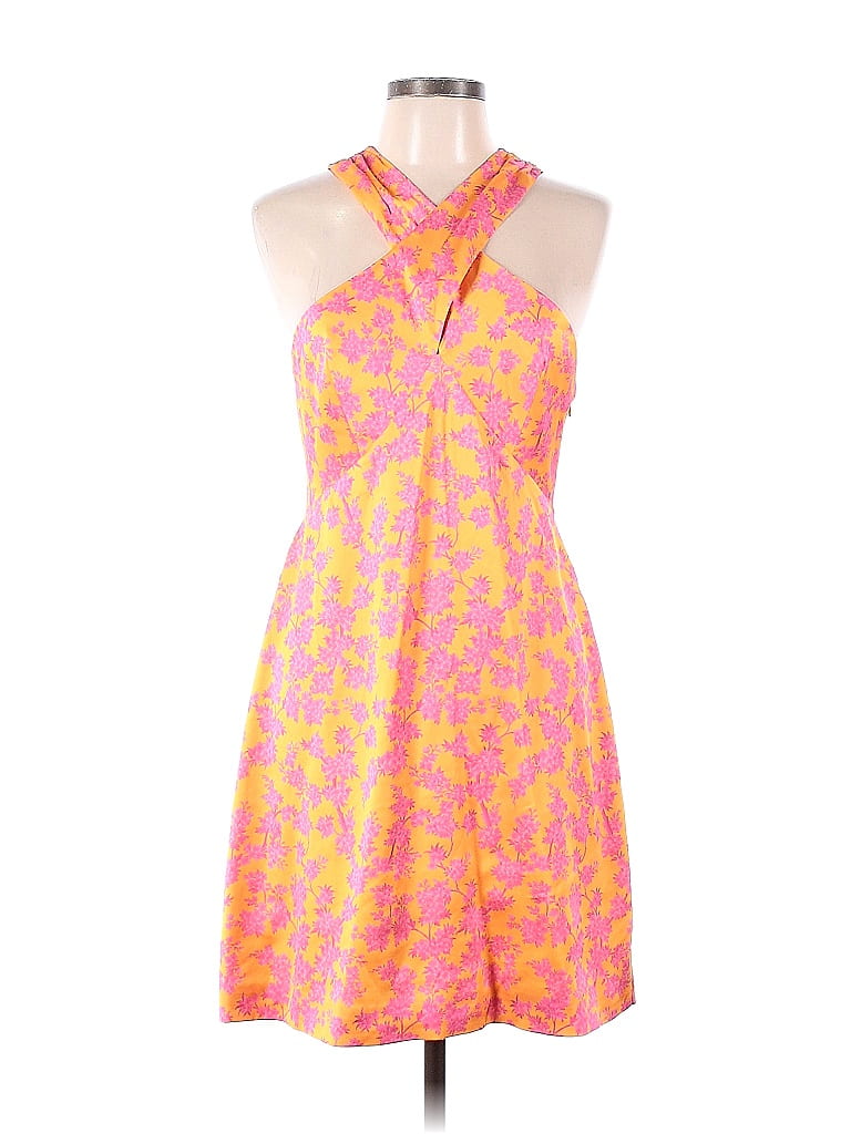 Slate & Willow 100% Polyester Floral Multi Color Pink Crossover Halter Mini Dress Size L - photo 1