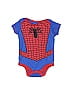 Marvel Color Block Red Blue Short Sleeve Onesie Size 6-9 mo - photo 1