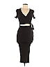 FP BEACH Solid Black Casual Dress Size L - photo 1