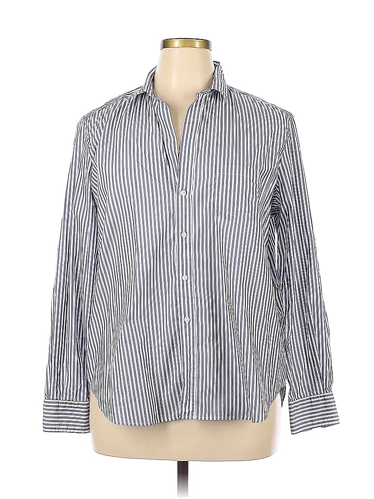 Frank & Eileen 100% Cotton Stripes Blue Long Sleeve Button-Down Shirt Size XL - photo 1